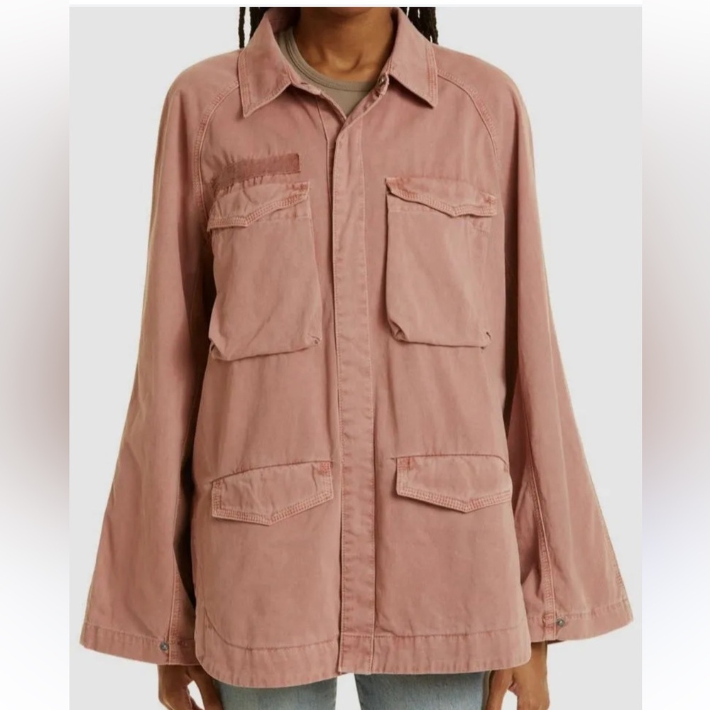 Pistola‎ NWT size Med clay Pink Brianna buttondown utility over shirt/jacket